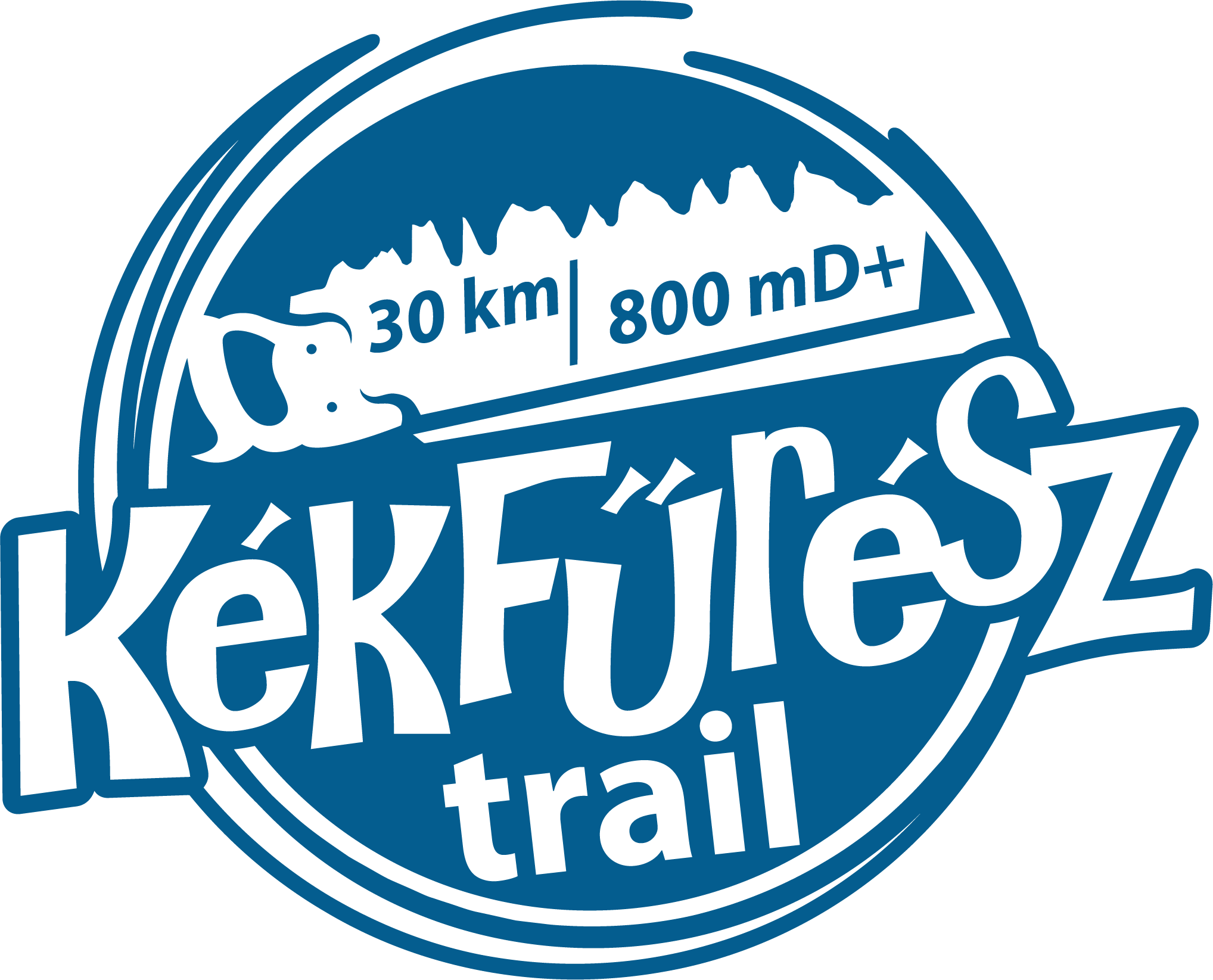 Kékfűrész Trail logó